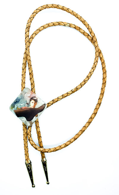 Dustin Hoffman Custom Bolo Tie - For Fans Of The Graduate - Beautiful Soft Satin Finish - Pop Art Inspired - Real Leather Cords & Metal Tips $40.00