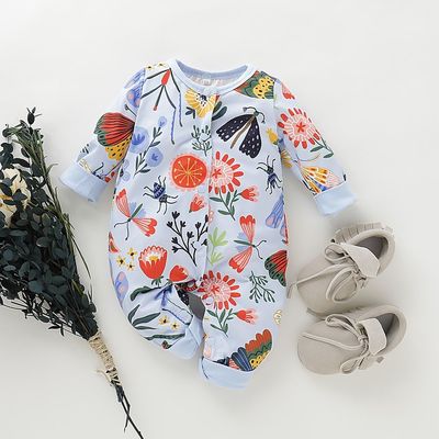 Baby Floral Allover Long-sleeve Jumpsuit $13