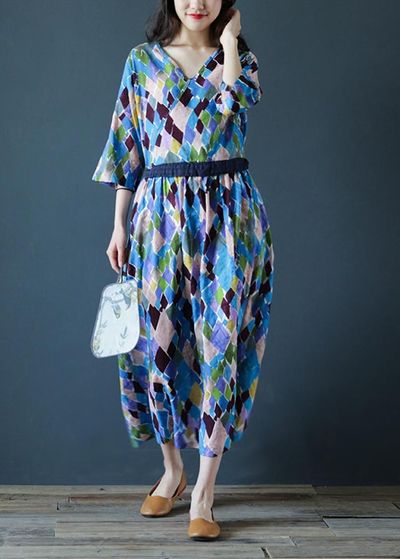 Linen dresses, Womens dresses, kaftan oversize dress, Diamond plaid dress, Raglan sleeve dress, Cocktail dress, Beach dress, Party dress