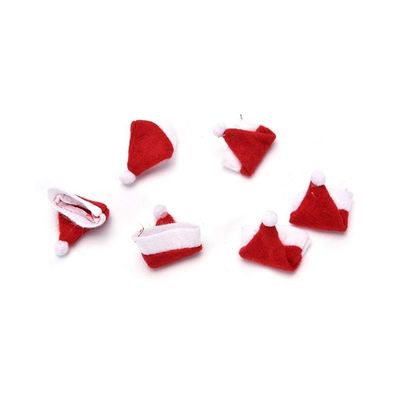 Pack of 10 Tiny Folded Christmas Hats. Xmas Santa Decorations £6.99