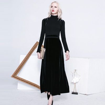 Elegant Vintage Split Front Hollow Out Crochet High Waisted Swan Dress - Bonny YZOZO Boutique Store
