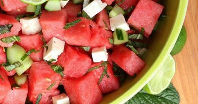 This refreshing salad combines some of my favorite ingredients: watermelon, cucumber, mint, basil, feta, and lime. It's like summertime in a bowl.