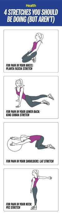 If you have back pain, neck pain, knee pain, or shoulder pain, try these simple stretches to help relieve your aches and pains and feel better.