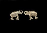 20 x 12 mm Silver Plated Brass Walking Elephant Magnetic Earring $25.00 Designed by LauraWilson.com