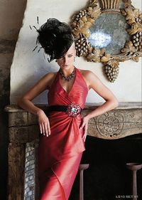 Halter Floor Length Red Evening Dress