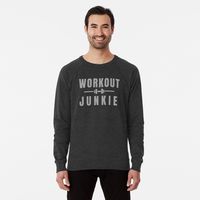 Display your passion for gym workouts with this "Workout Junkie" design with a dumbbell!
