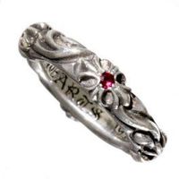 Chrome Hearts Ruby Silver Rings Sale