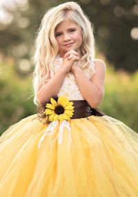 Sunflower Flower Girl Dress Wedding Inspiration Fall 2016