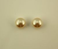 10 MM Round High Dome Pearl Cabochon Magnetic Clip Earrings $36.00 Designed by LauraWilson.com