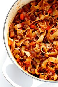 This Mushroom Bolognese recipe is an easy, hearty, and oh-so-delicious vegetarian (and vegan!) take on traditional bolognese.