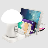 Bakeey Mushroom Light 3 in 1 3 Ports USB 10W Fast Qi Wireless Charger for Samsung for iPhone Phone